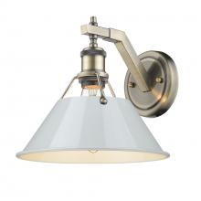  3306-1W AB-DB - Orwell AB 1 Light Wall Sconce in Aged Brass with Dusky Blue shade